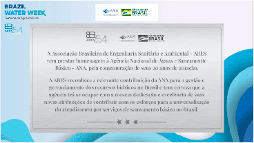 Brazil Water Week celebra os 20 anos de existência da ANA